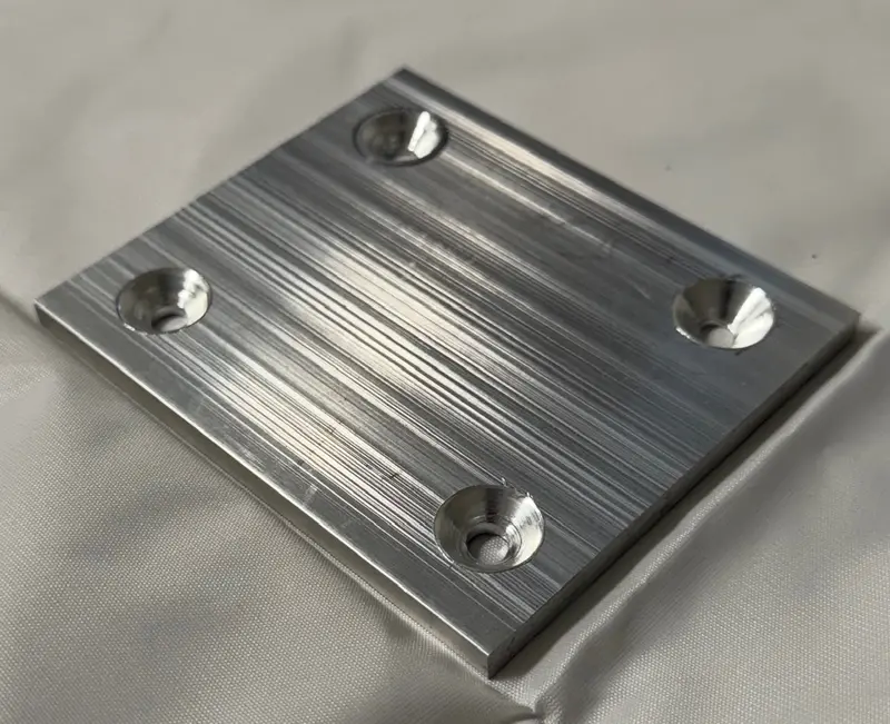 1/4-Inch Thick Aluminum Flat Plate – 4" × 3.5", Pre-Drilled With Four Mounting Holes 1