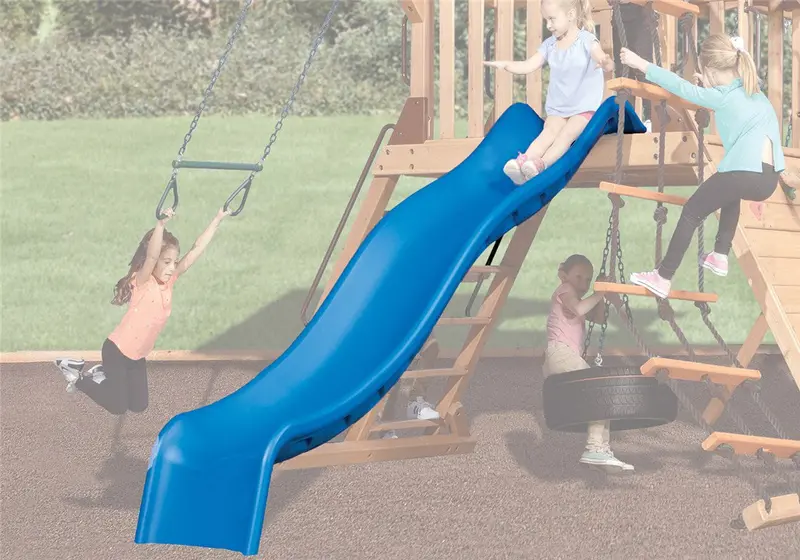 10-Foot Blue Double-Wall Wave Slide 1