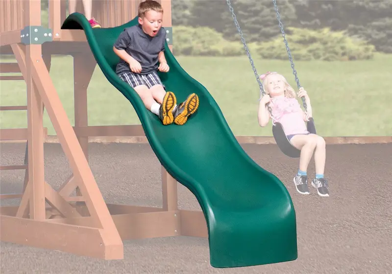 10-Foot Green Double-Wall Wave Slide 1