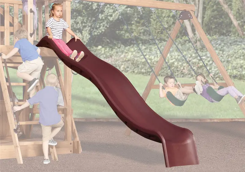 10-Foot Maroon Double-Wall Wave Slide 1