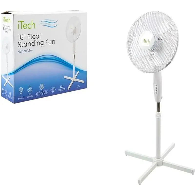16-Inch Pedestal Fan With Adjustable Height & Oscillation 1
