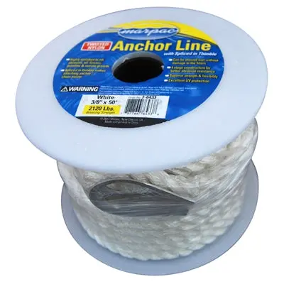 3/8" X 50-Foot Twisted Nylon Anchor Line – Marpac Short-Run Mooring Cord (Part #7-6433) 1