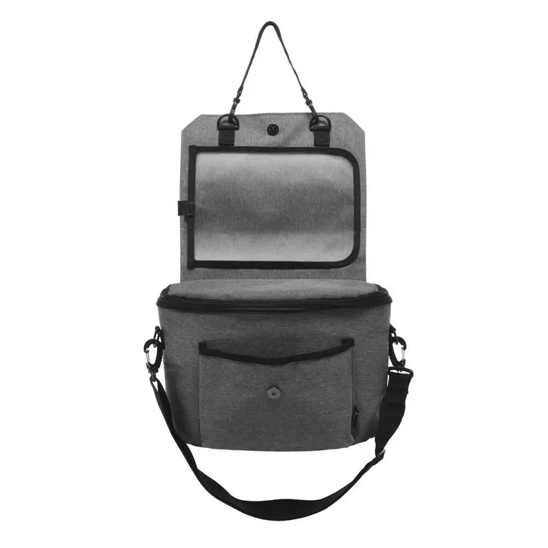 3-In-1 Grey Stroller Seat Organizer With Storage Compartments 1