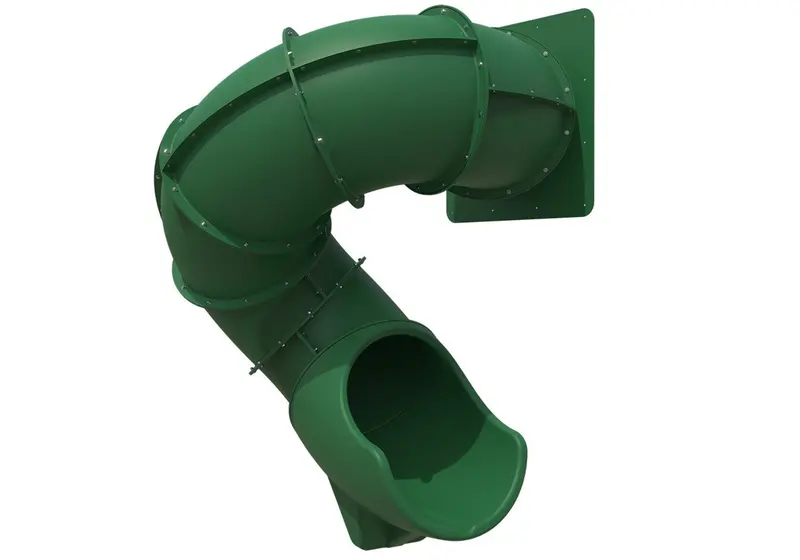 5-Foot Spiral Tube Slide – Vibrant Green Curved Design 1
