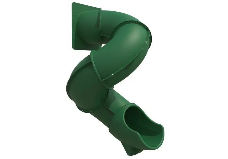 7-Foot Spiral Tube Slide – Bold Green Twisting Play Structure 1