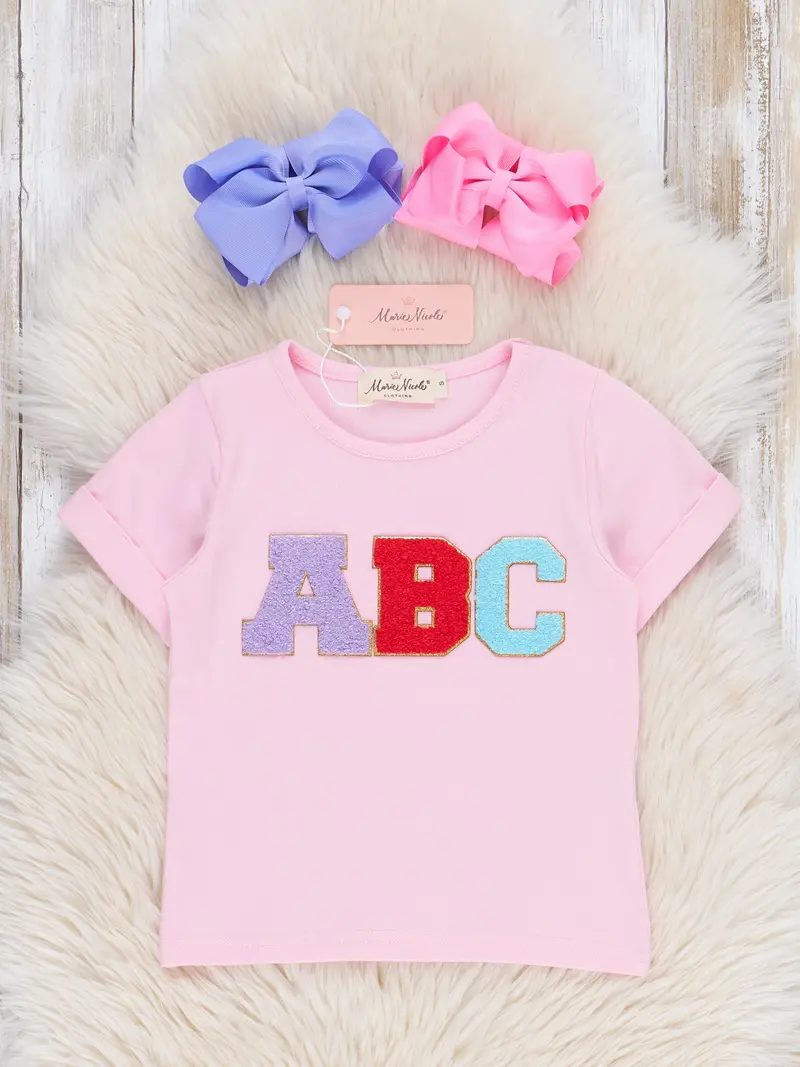 Abc Chenille Letter Graphic T-Shirt 1