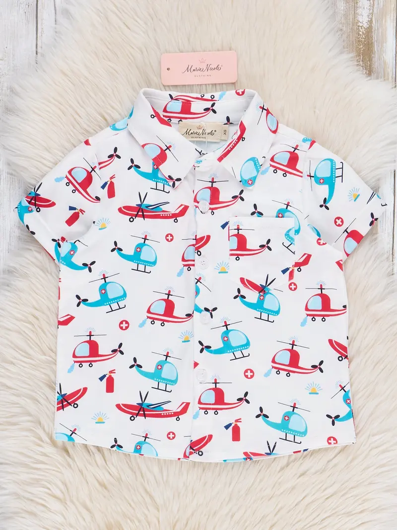 Air Rescue Squad Button-Front Short-Sleeve Shirt 1