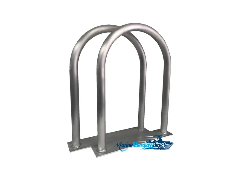Aluminum Marine Dock Handrail Set – 18" Height × 16.5" Width – Flat-Base Safety Grab Bars 1