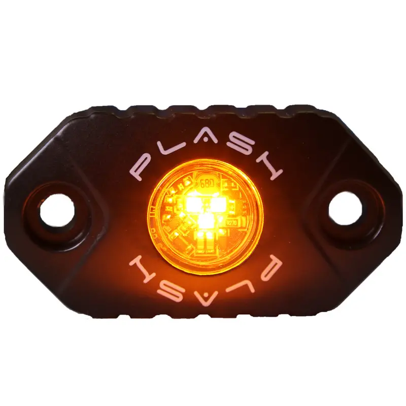 Amber Rock Light In Black Housing – Ideal For Warning Or Specialty Lighting 1