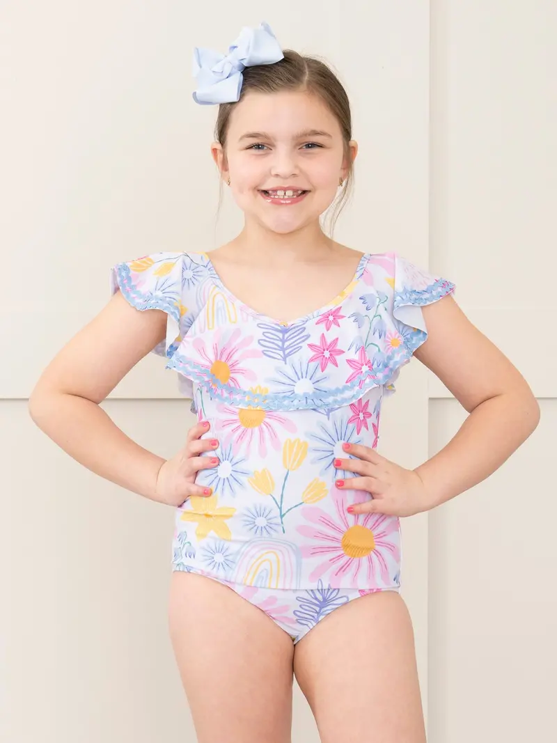 Aster Floral Ruffle Swimsuit 1
