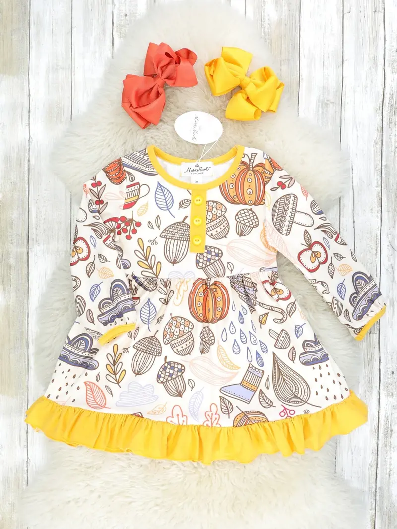 Autumn Leaf Ruffle Dress 1