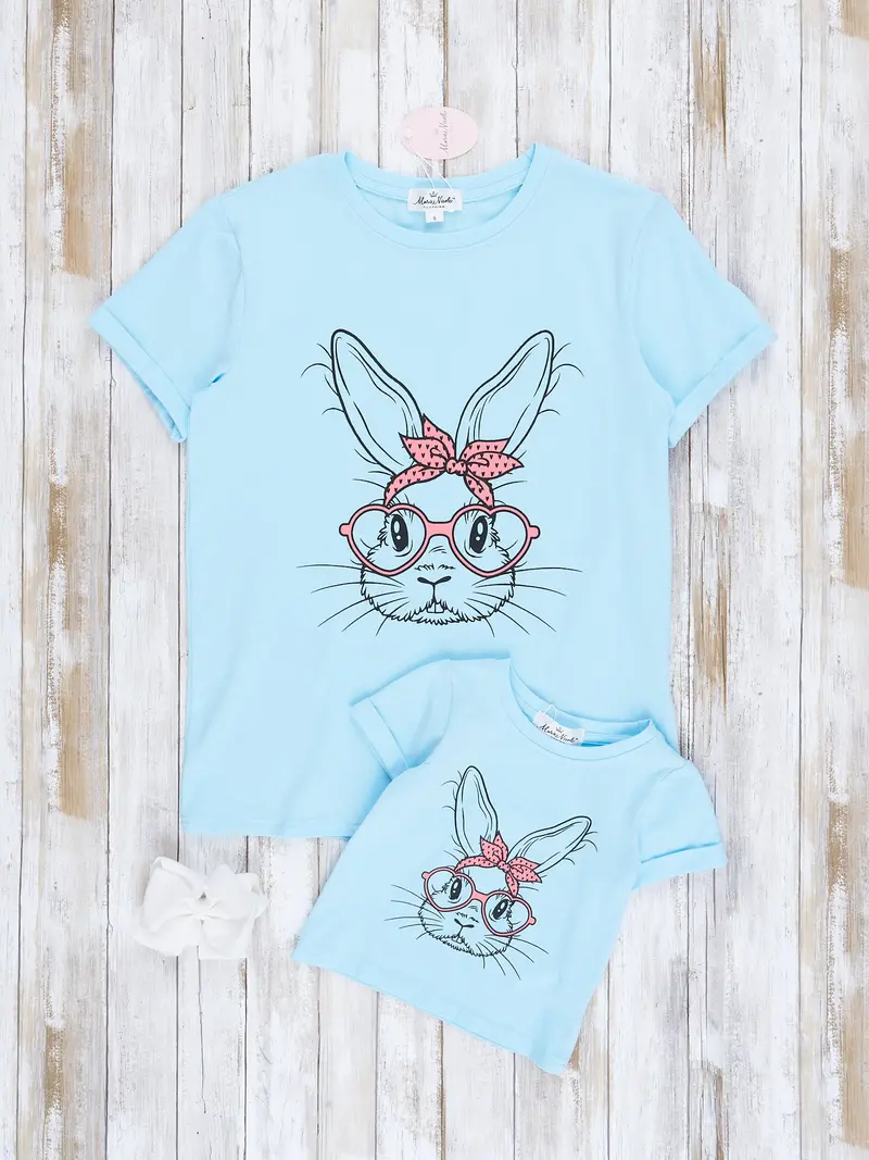 Baby Blue Bandana Bunny Shirt – Mom & Me Matching Set 1