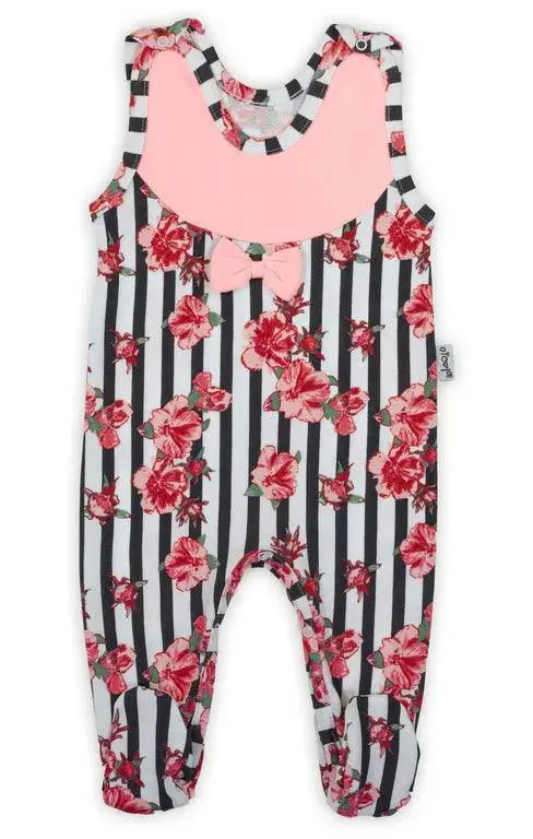 Bamarnicol Footed Romper For Babies – Pink, Stripes & Flowers 1