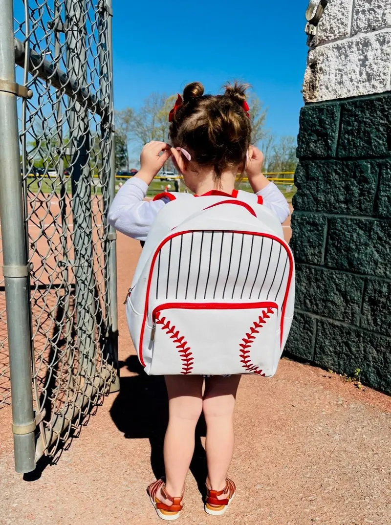 Baseball-Print Backpack For Little Fans 1