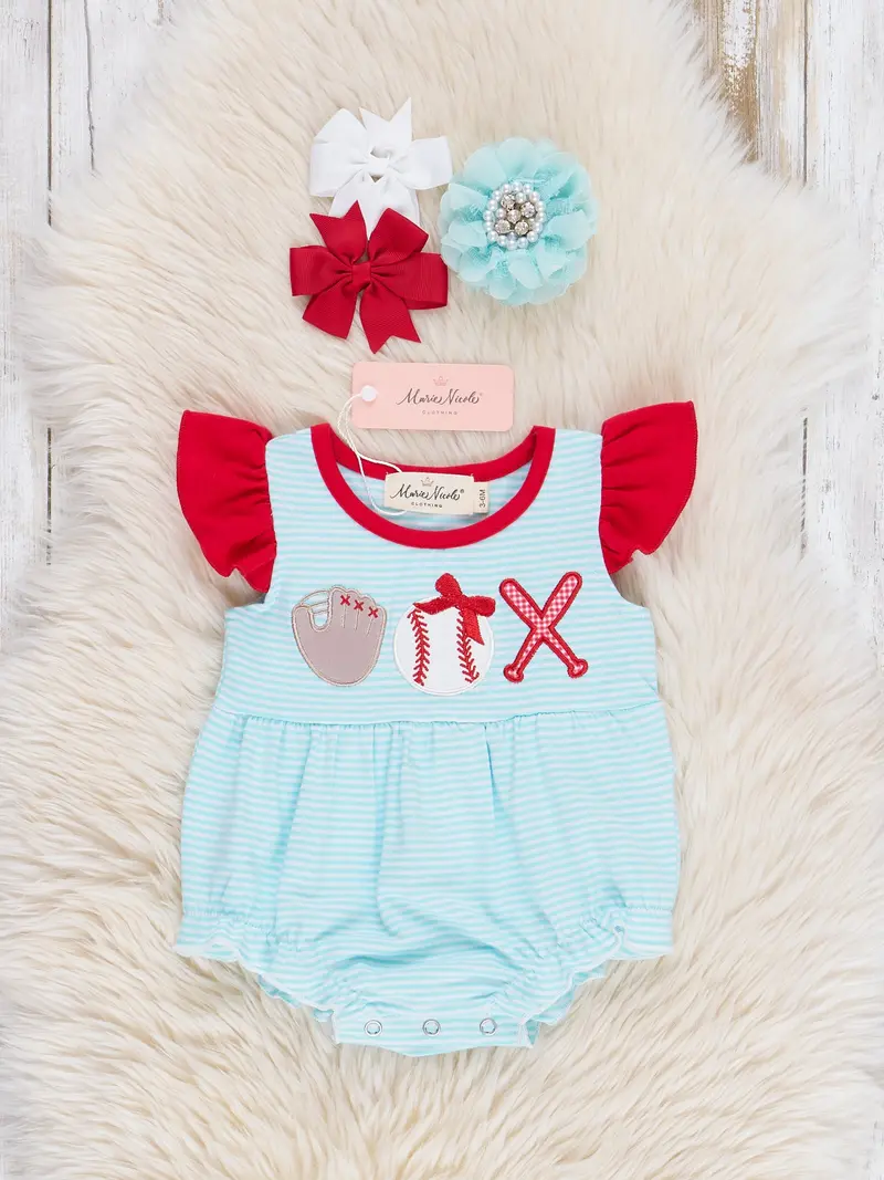 Batter Up Ruffle Detail Bubble Romper 1