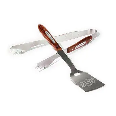 Bbq Master Oklahoma State Cowboys 2-Piece Wood-Handle Bbq Set 1