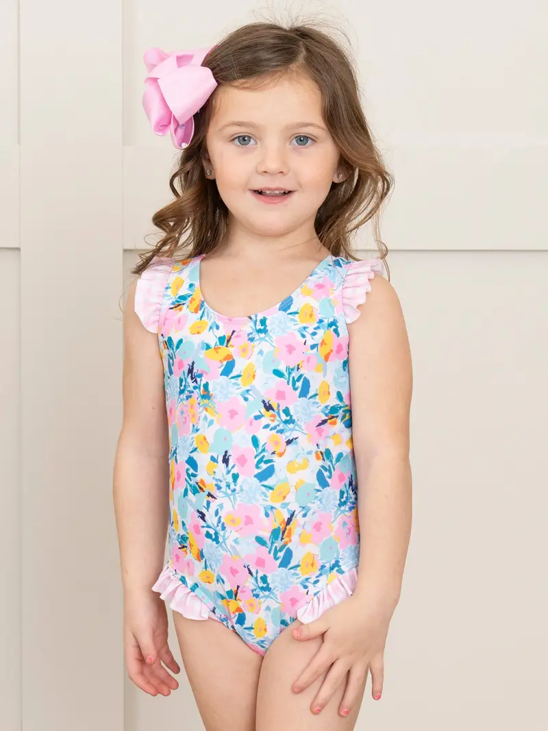 Bed Of Roses Ruffle Swimsuit For Girls 1