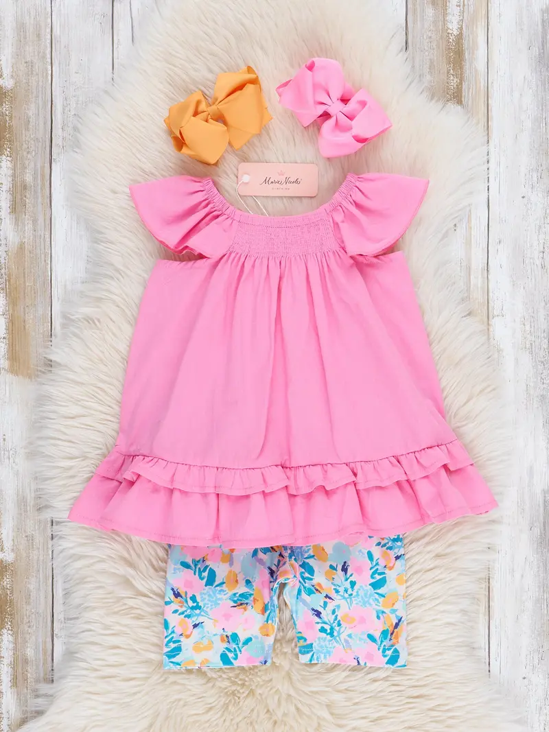 Bed Of Roses Ruffle Top And Biker Shorts Outfit 1