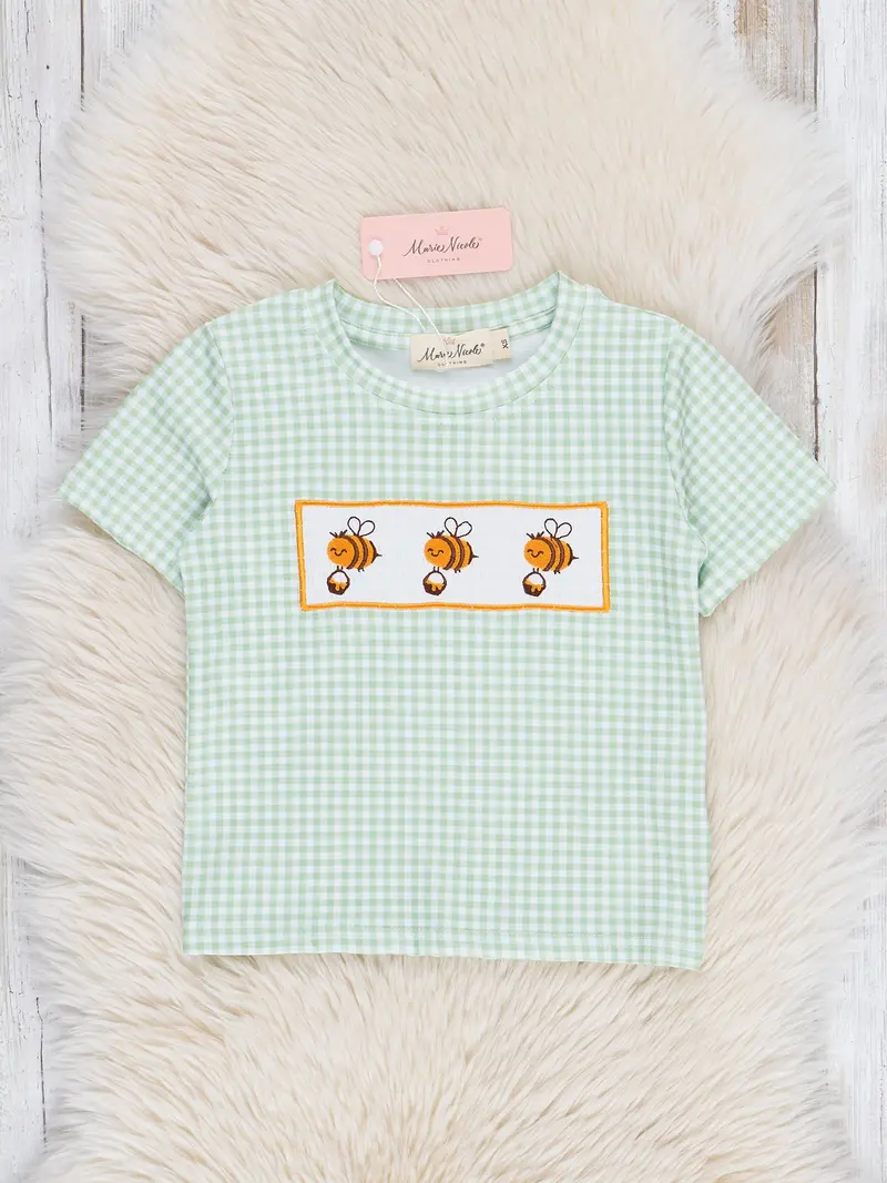 Bee-Themed Embroidered Ruffle Shirt 1