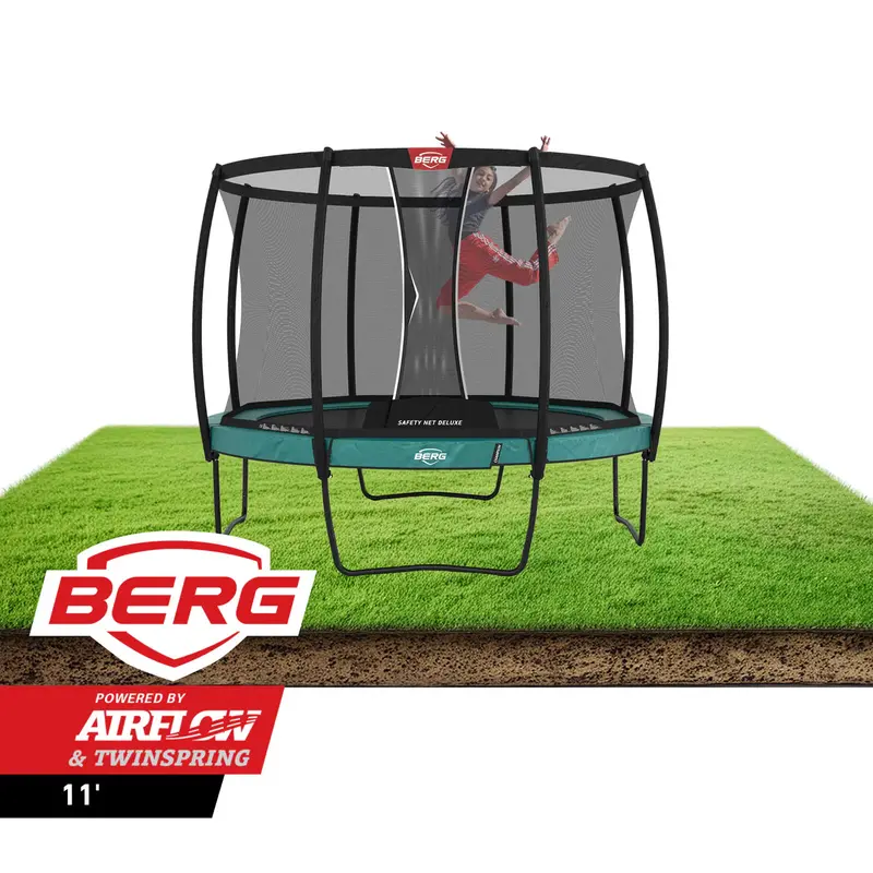 Berg Champion 11-Foot Round Above-Ground Trampoline With Deluxe Safety Net 1