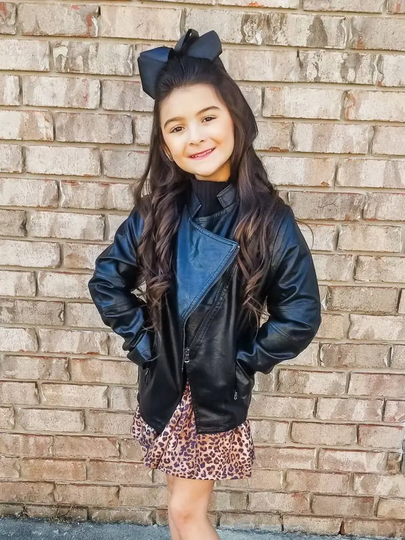 Black Faux Leather Biker Jacket 1