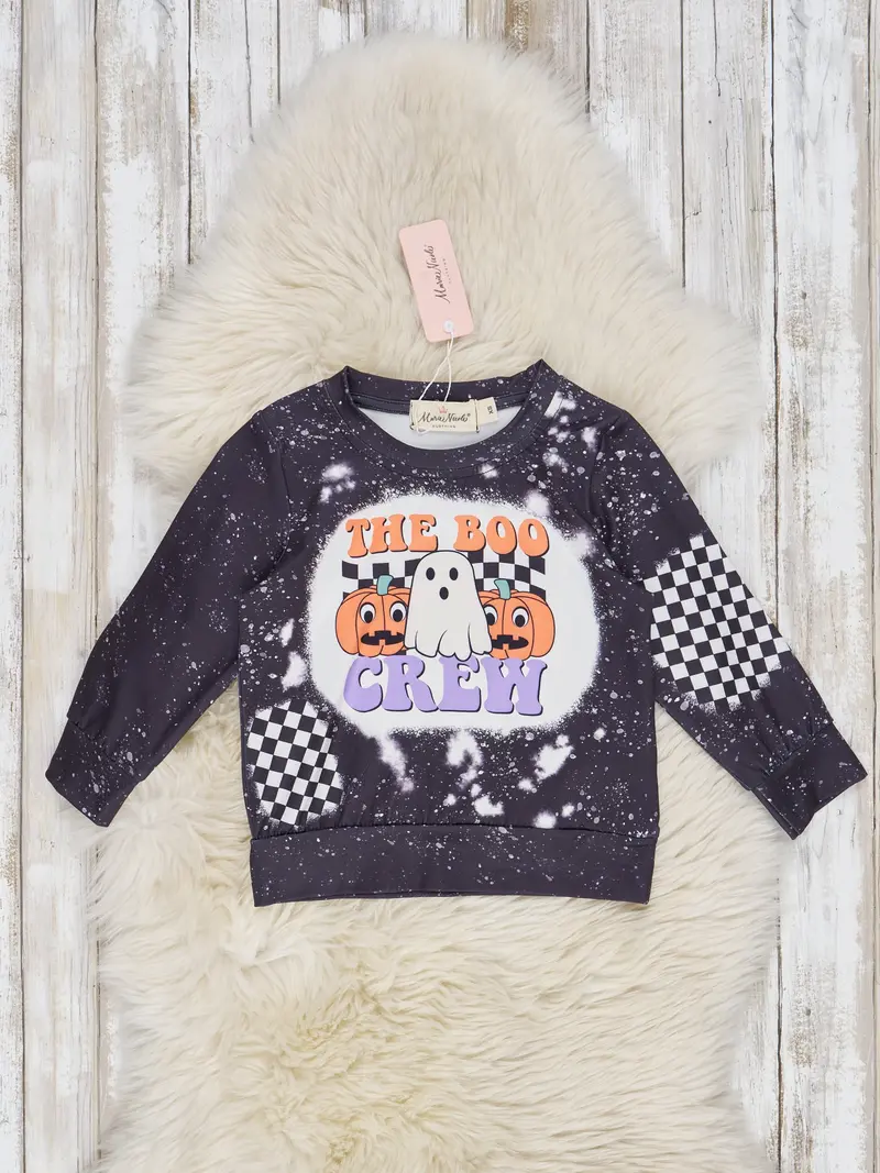 Black "The Boo Crew" Halloween Graphic Shirt 1