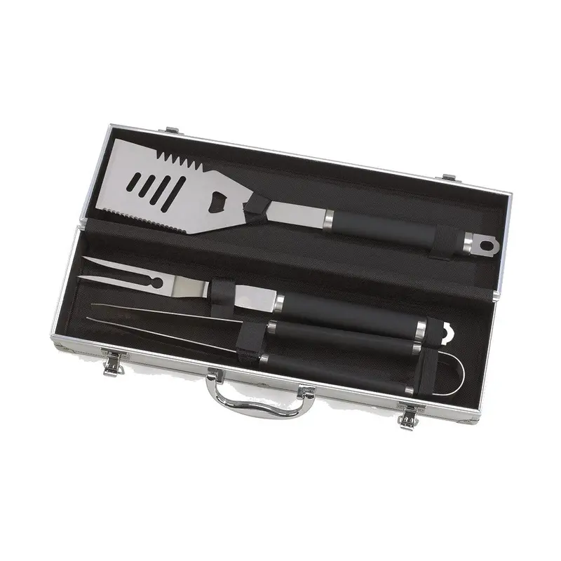 Blackstone Engravable 3-Piece Stainless Steel Grill Set – Sleek Aluminum Storage Case 1