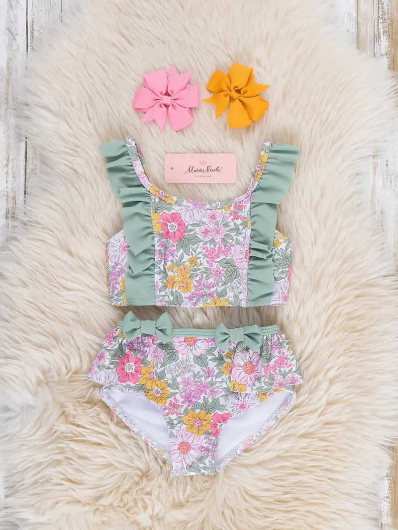 Blossom In The Sun Floral Ruffle Swimsuit 1