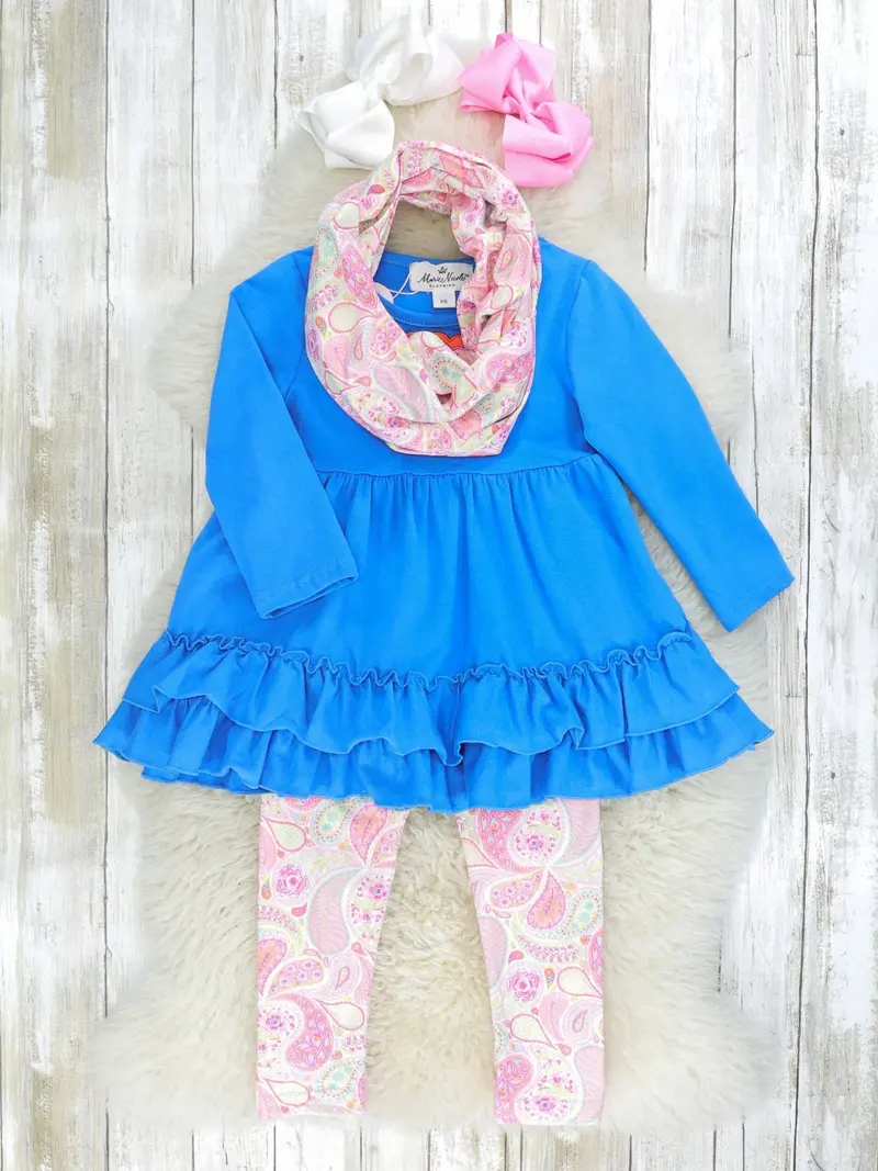 Blue & Pink Paisley Turkey 3-Piece Matching Set 1