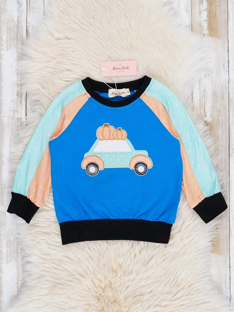 Blue Pumpkin Car Graphic Tee 1