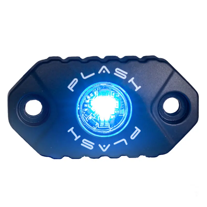 Blue Rock Light With Sleek Black Housing – Vibrant Marine-Style Lighting 1