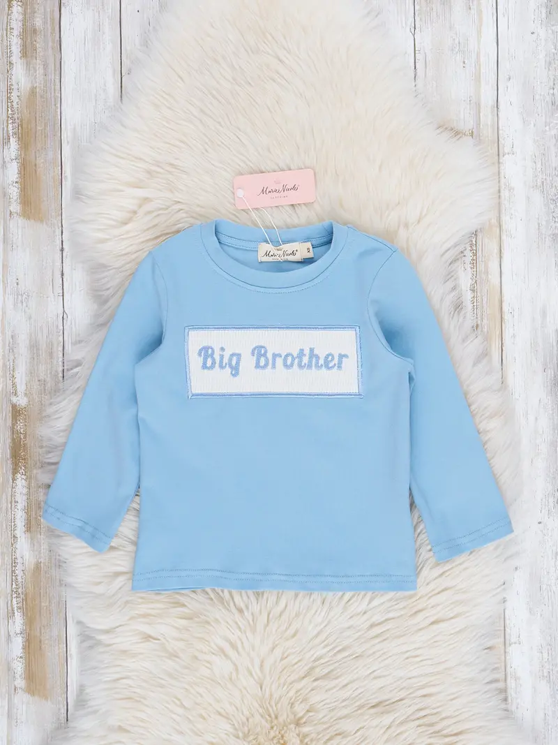 Blue Smocked Big Brother Short-Sleeve Shirt 1