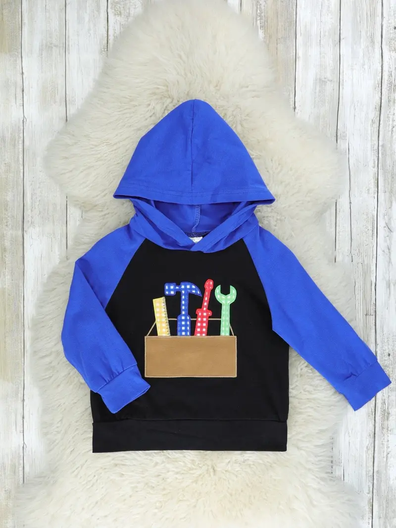 Blue Tool Box Raglan Hoodie For Kids 1