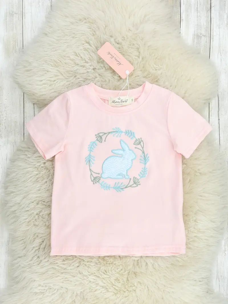 Blush And Navy Bunny Short-Sleeve Shirt 1