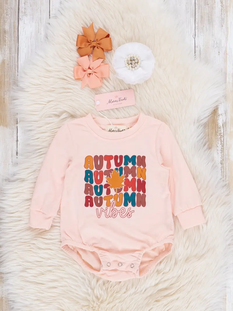 Blush-Tone Autumn-Inspired Bubble Romper 1