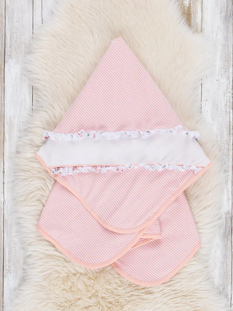 Blushing Bouquets Striped Ruffle Blanket For Nursery 1