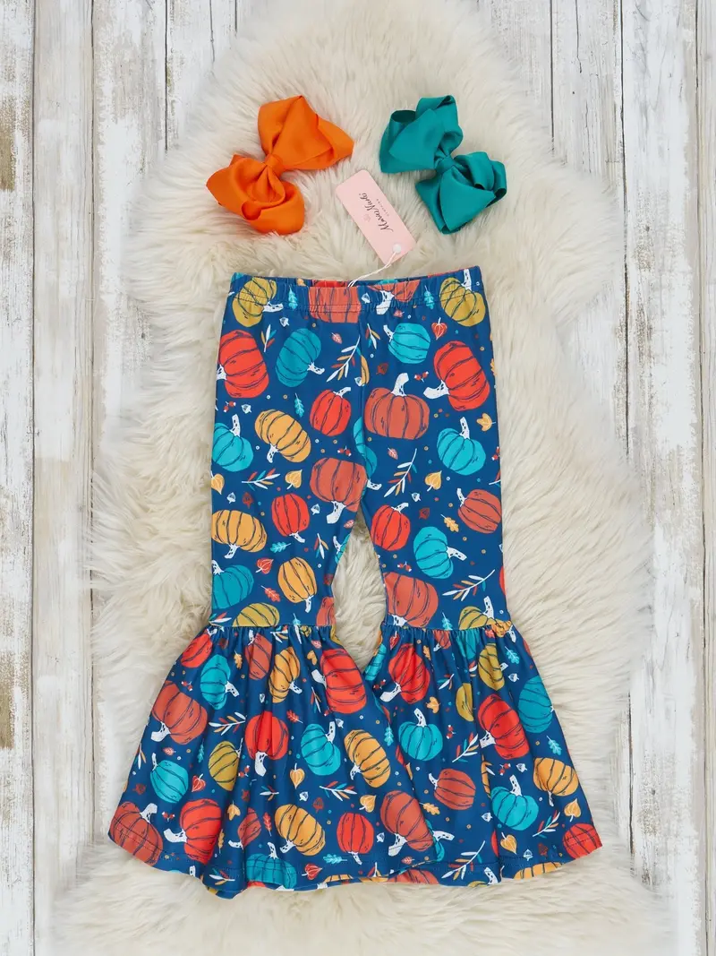 Bright Pumpkin Joy Bell Bottom Pants 1