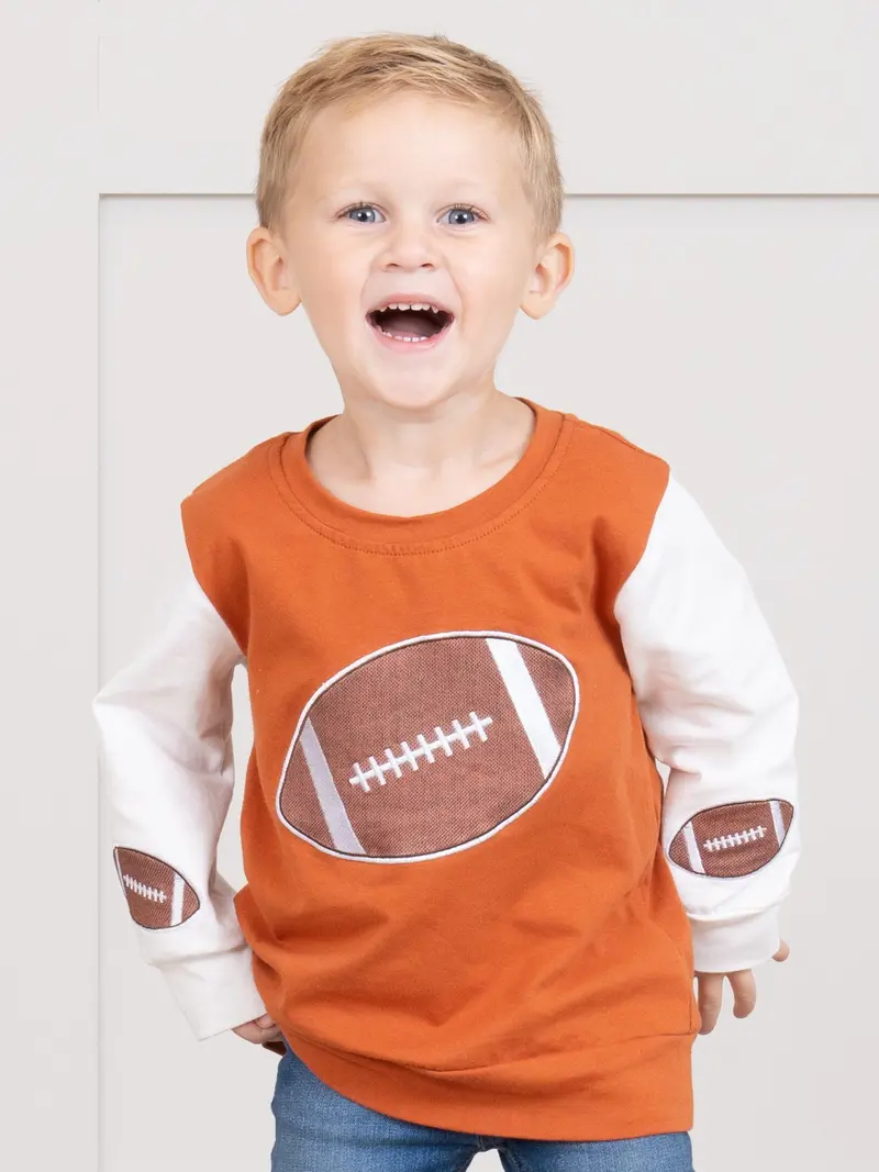 Bronze And White Embroidered Touchdown Graphic Shirt 1