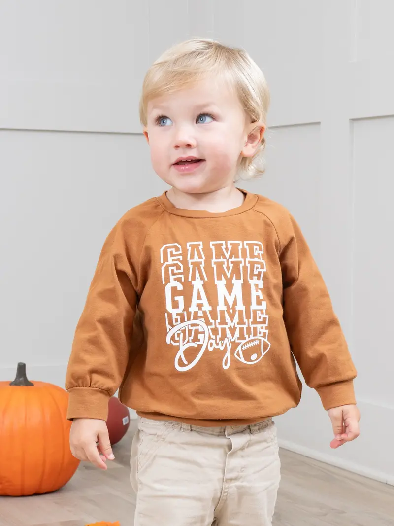 Bronze Metallic Game Day Crewneck Top 1