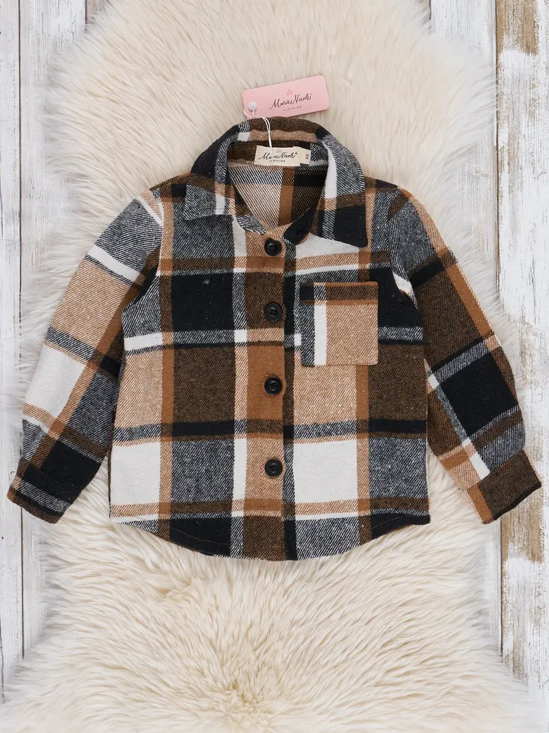 Brown And Black Plaid Flannel Button-Up Shirt 1