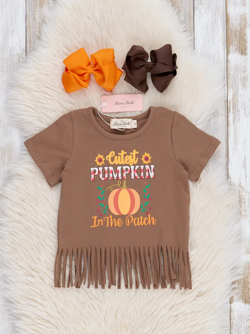 Brown Fringed Pumpkin Top For Fall Outfits 1
