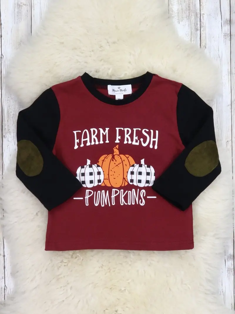 Burgundy Farm Fresh Pumpkins Graphic Tee 1