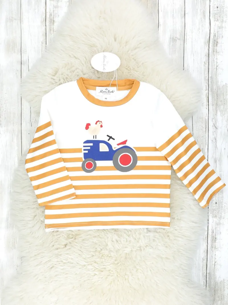 Camel-And-Tractor Striped Long-Sleeve Shirt 1