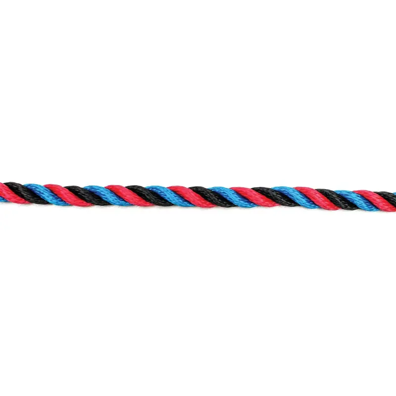 Canal Boat Mooring Rope – 14Mm 3-Strand Red/Black/Blue 1