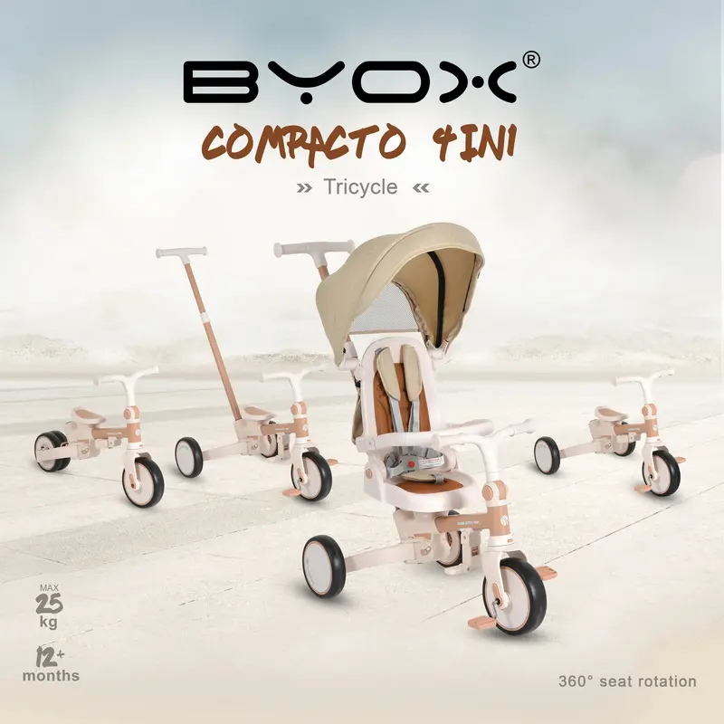 Cangaroo Compacto 4-In-1 Tricycle – Convertible Ride-On For Toddlers 1