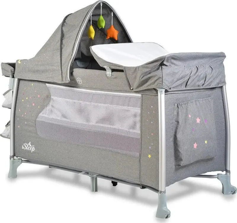 Cangaroo I-Sleep Portable Grey Playpen For Safe Infant Play 1