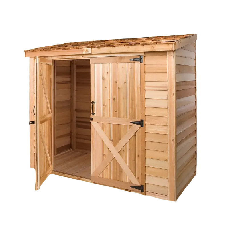 Cedar Shed Bayside Lean-To Shed – Double Door Entry 1