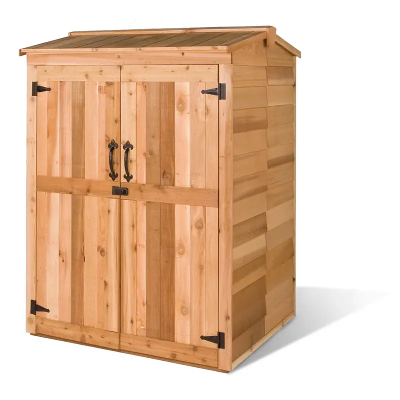 Cedarshed 4' X 4' Green Pod Shed Kit – Wood Storage Solution For Bins & Recycling 1