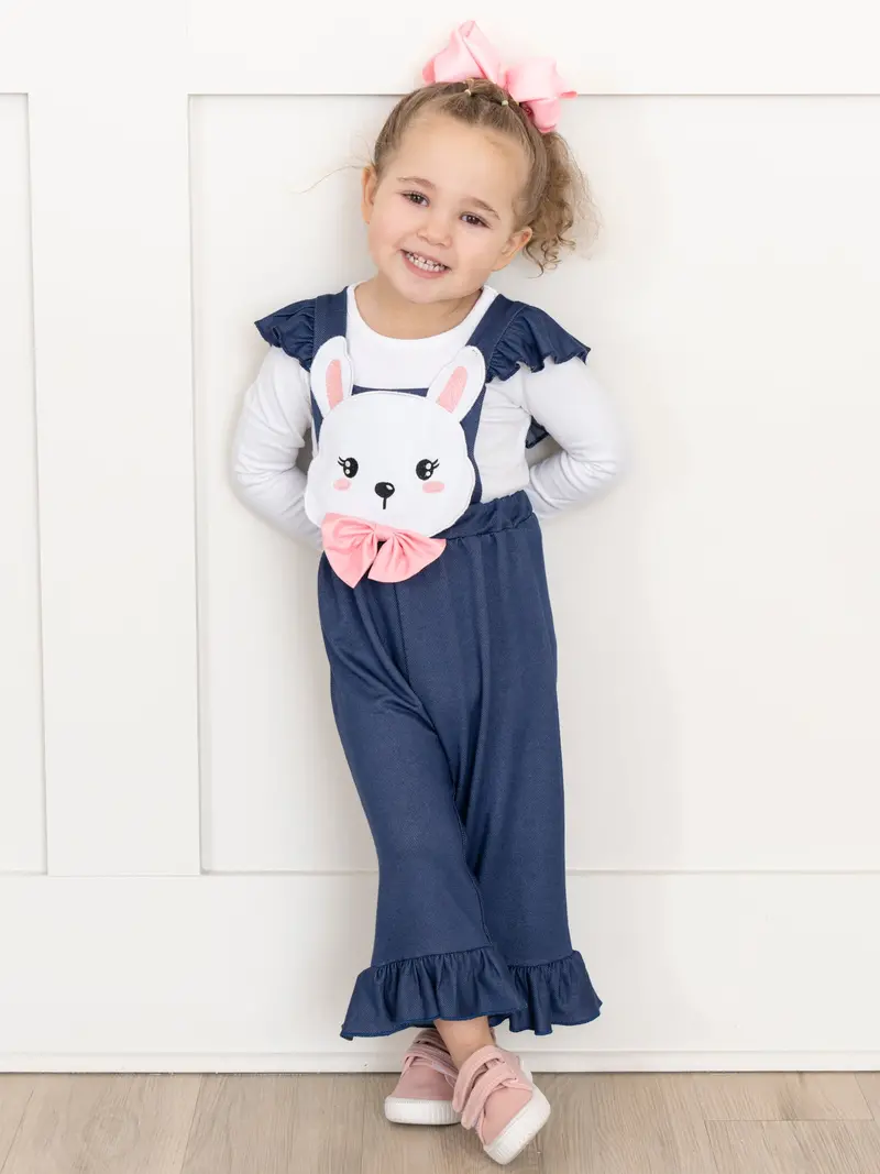 Chambray Bunny Jumpsuit With Flutter Sleeves 1