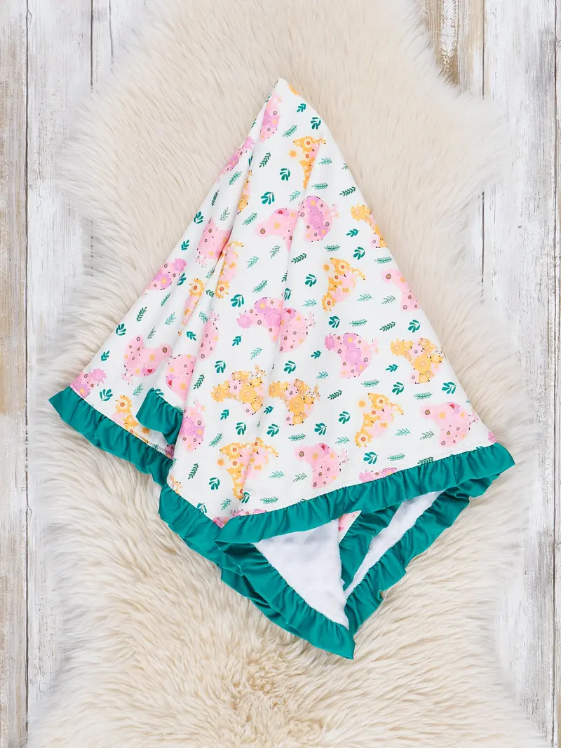 Charming Chickens Ruffle Minky Security Blanket 1